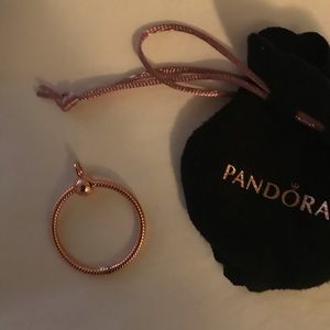 Pandora Rose O ring NWOT, ships in pouch